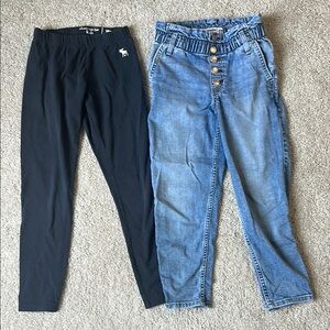 Abercrombie kids Black Leggings and Blue Denim Jeans